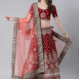 flaher Embroidered Beads & Stones Net Dupatta image 3