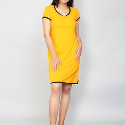 SillyBoom Women Yellow & Black Maternity Tunic-image-86
