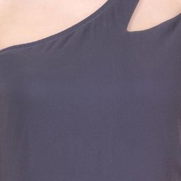 SCORPIUS Grey Solid One-Shoulder Basic Jumpsuit image 3