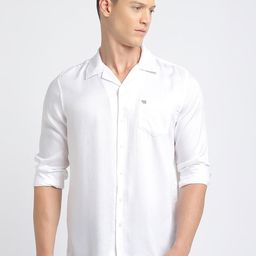 THE BEAR HOUSE Slim Fit Cuban Collar Pure Cotton Casual Shirt-image-73