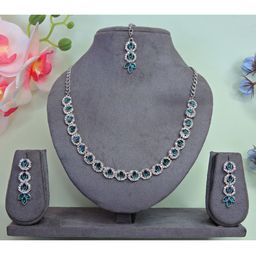 VATSALYA creation Women Turquoise Blue Jewellery Set-image-53