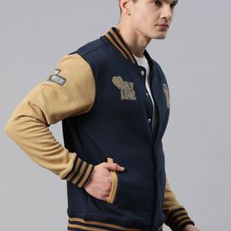 Alcis Men Typography Printed Varsity Jacket image 3