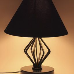 Devansh Blue Solid Traditional Triangle Table Lamp image 2