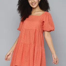 Mast & Harbour Puff Sleeve Schiffli Fit & Flare Mini Dress-picture-20
