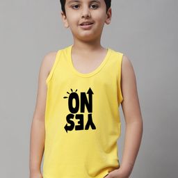 Friskers Boys Bio Wash Yes No Printed Pure Cotton Innerwear Vest-image-14