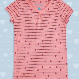Pantaloons Junior Girls Pink Striped Cotton T-shirt-image-85