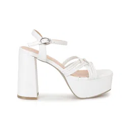 Truffle Collection PU Block Sandals with Bows image 2