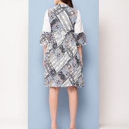 Aarika Abstract Printed A-Line Dress image 5