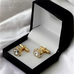 LUCKY JEWELLERY White Silver Plated Cufflink-image-85