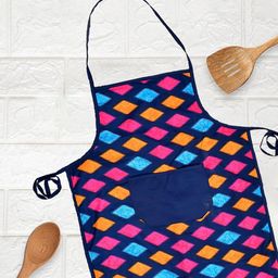 Kuber Industries Set Of 3 Blue Printed Cotton Aprons image 4