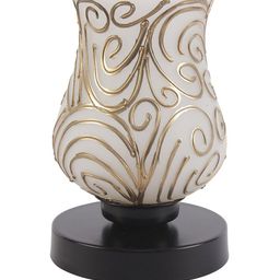Devansh White & Gold-Toned Textured Mosaic Table Lamp image 5