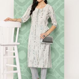 Libas Abstract Printed Sequinned Kurta With Lace Detail image 2