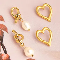 TOKYO TALKIES X rubans FASHION ACCESSORIES Gold Plated Set-2 Gold-Toned Drop Earrings-47