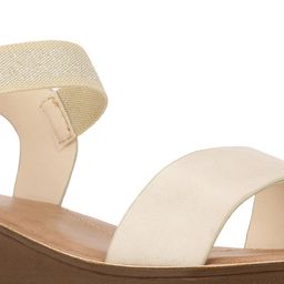 Bata Beige Solid PU Wedge Ankle-Loop Sandals image 4