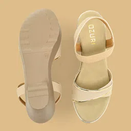 Ozuri Textured Open Toe Block Heels image 2
