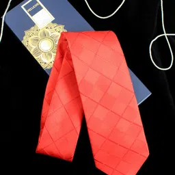 PELUCHE Red Checked Broad Tie-image-25