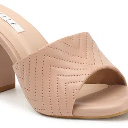 ELLE Textured Open Toe Block Heels image 5