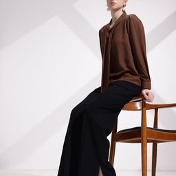her by invictus Solid Scarf Neck Blouson Top-picture-26