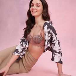 DressBerry Floral Laced Full Coverage Heavily Padded Bra DRM-DB-MK23D image 2