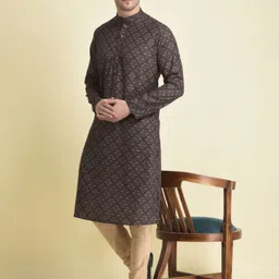 TABARD Ethnic Motifs Printed Straight Regular Fit Cotton Kurta-image-28
