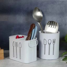 amaya decors White Cutlery Stand Set of 2-picture-1