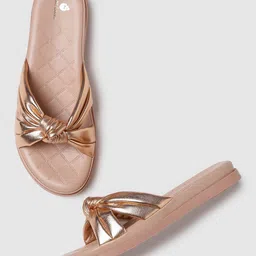 Marc Loire Textured Knotted Strap Open Toe Flats-25