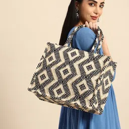 Anouk Abstract Printed Oversized Shopper Tote Bag-10