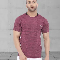 Chkokko Men Magenta Dri-FIT Gym Sports T-shirt-image-41