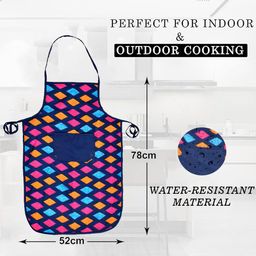 Kuber Industries Set Of 3 Blue Printed Cotton Aprons image 5