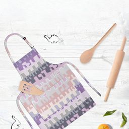 ArtzFolio Beige & Violet Printed Cotton Aprons-image-73