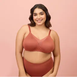 Nykd By Nykaa Infinity Edge Perfect Shaping Padded Non Wired T-Shirt Bra NYB202 Rust-picture-39