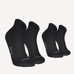 Running Socks Run500 Fine Crew Length - Pack of 2 - Black-18