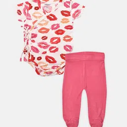 Softsens Kids Pink & White Printed Top with Leggings-image-84