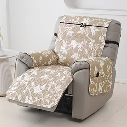HOKIPO Brown & White Printed Polyester 1 Piece Sofa Cover-image-51