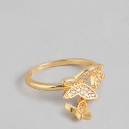 DressBerry Women Stone-Studded Butterfly-Shaped Finger Ring-image-11
