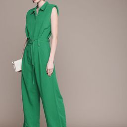 MANGO Shirt Collar Sleeveless Basic Jumpsuit-picture-57