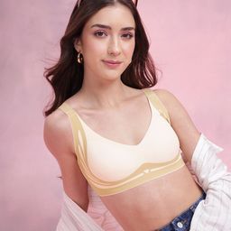 DressBerry Colourblocked Medium Coverage Removable Padding T-Shirt Bra YWK-AB9929C-image-13