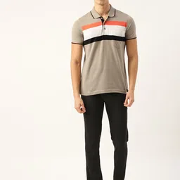 Sweet Dreams Men Taupe & Black Colourblocked Night Suit-image-55