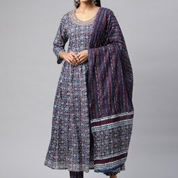 Readiprint Fashions Women Ethnic Motifs Printed Kurta with Trousers & With Dupatta-picture-39