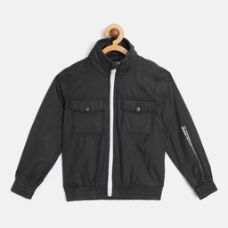 Killer Girls Black Solid Tailored Jacket with Oversized Pockets & Printed Detail-image-59
