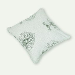 SWAYAM White & Green Set of 2 Ethnic Motifs Square Cushion Covers image 3