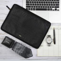 Personalised Classy Black Laptop Sleeve-0