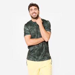 Crew Neck Short-Sleeved Breathable Men's Gym T-Shirt 120- Khaki-image-96