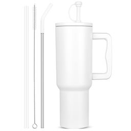 GHC Nutrigize Stainless Steel Tumbler with Straw & Cleaner (Hot & Cold), White 1200 ml-14