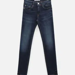 Calvin Klein Boys Dark Blue Cotton Washed Jeans-picture-32