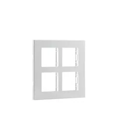 Philips 8 Module Square Glossy Finish Grid and Cover Durro White, 913713991701-10