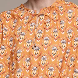 Label Ritu Kumar Light Brown Printed Top image 4