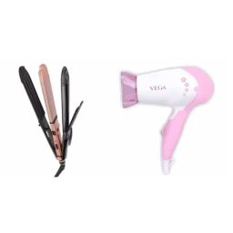 Vega 3 in 1 Keratin VHSCC-03 Hair Styler & Insta Glam VHDH-20 Hair Dryer Combo (Multicolor)-3