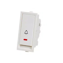 RAPID Flera Bell Push Switch With Indicator 1 Module 6 Amp White, R-2085 (Pack of 20)-71
