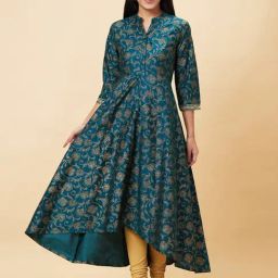 Globus Dark Green Floral Print Kurta-picture-23
